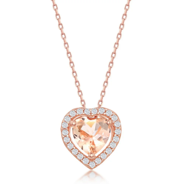 Padparadscha Pendant Set in Rose Gold with Diamonds - Image 2