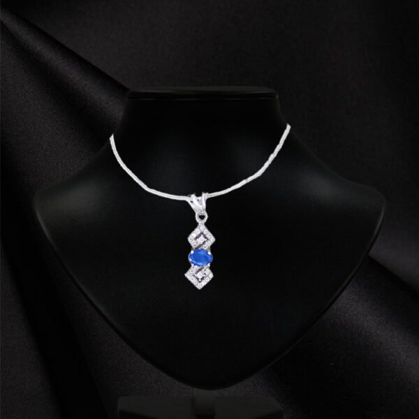 925 Silver Blue Sapphire Pendant - Image 2