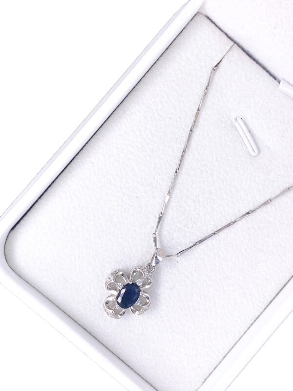 925 Silver Pendant with Blue Sapphire - Image 2