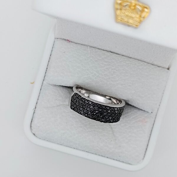 Silver 925 Ring with Black American Diamond