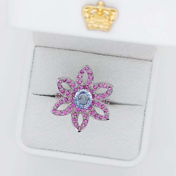 Silver 925 Ring with Violet Spinel & Ruby
