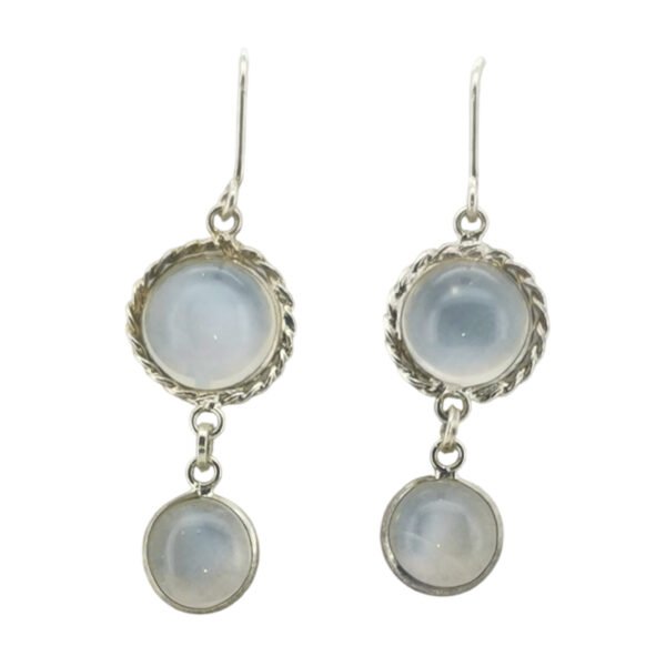 925 Silver Edwardian Moonstone Earrings