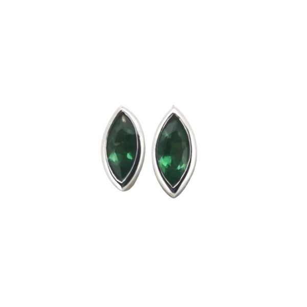 925 Silver Emerald Stud Earrings