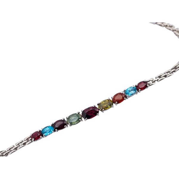 925 Silver Multicolor Gemstone Bracelet