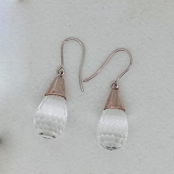 925 Silver Clear Crystal Topaz Earrings