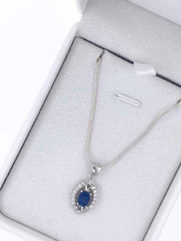 925 Silver Blue Sapphire Pendant